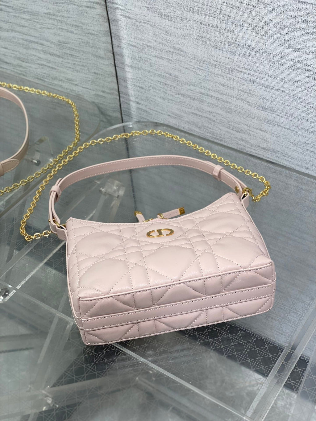 CD Shoulder Bag 19cm pink lambskin GHW