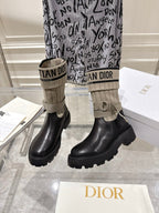 CD Short Stocking Riding Boots Taupe Black Cowhide 565791