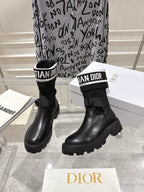 CD Short Stocking Riding Boots Black Cowhide 565789