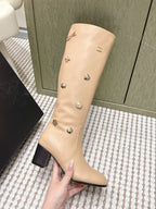 Chanel Riding Boots  Brown Lambskin 567793