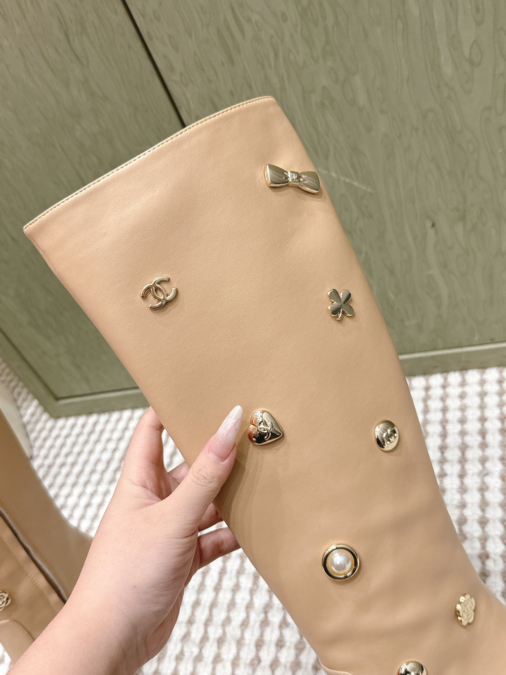 Chanel Riding Boots  Brown Lambskin 567793