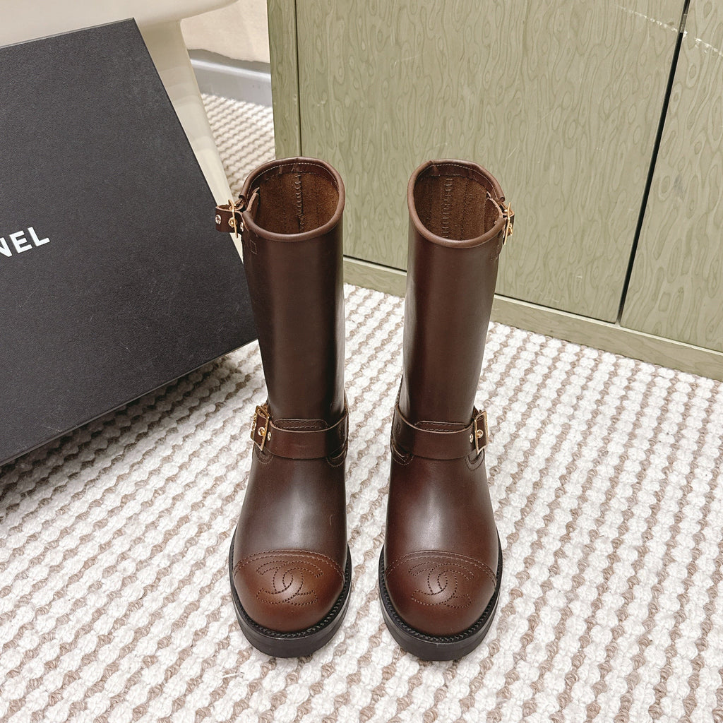 Chanel   Chelsea Boots Brown Calfskin 567775