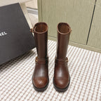 Chanel   Chelsea Boots Brown Calfskin 567775
