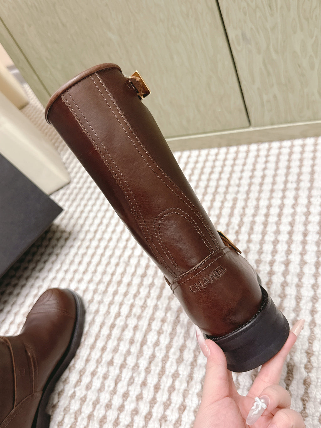 Chanel   Chelsea Boots Brown Calfskin 567775