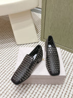 Jimmy Choo Eliot Slippers 45mm Metallic Eyelets Black Calfskin 568494