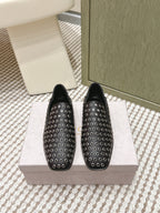 Jimmy Choo Eliot flat Slippers Metallic Eyelets Black Calfskin 568492