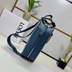 Loewe Classic 32cm Waist Bag Blue Calfskin Leather 274664