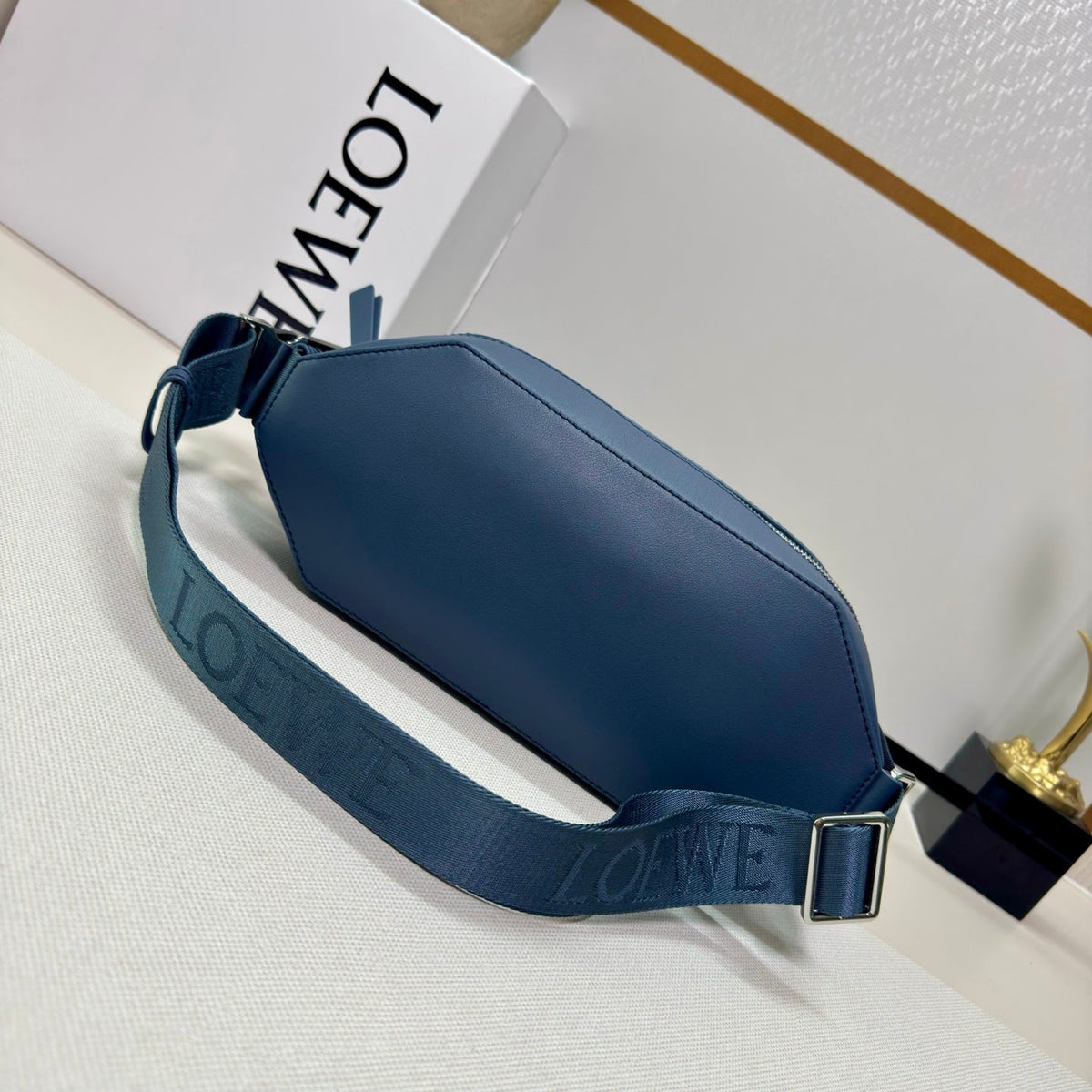 Loewe Classic 32cm Waist Bag Blue Calfskin Leather 274664