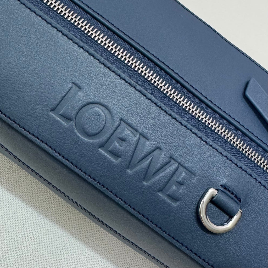 Loewe Classic 32cm Waist Bag Blue Calfskin Leather 274664