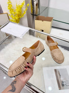 The Row 2026 Mary Jane Flat in Ivory Sheepskin 576853