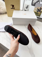 The Row 2026 Early Spring Mary Jane Flat Dark Brown Sheepskin 576848