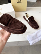 The Row 2025 Autumn/Winter New Slip-on Wool Loafers Brown 576846