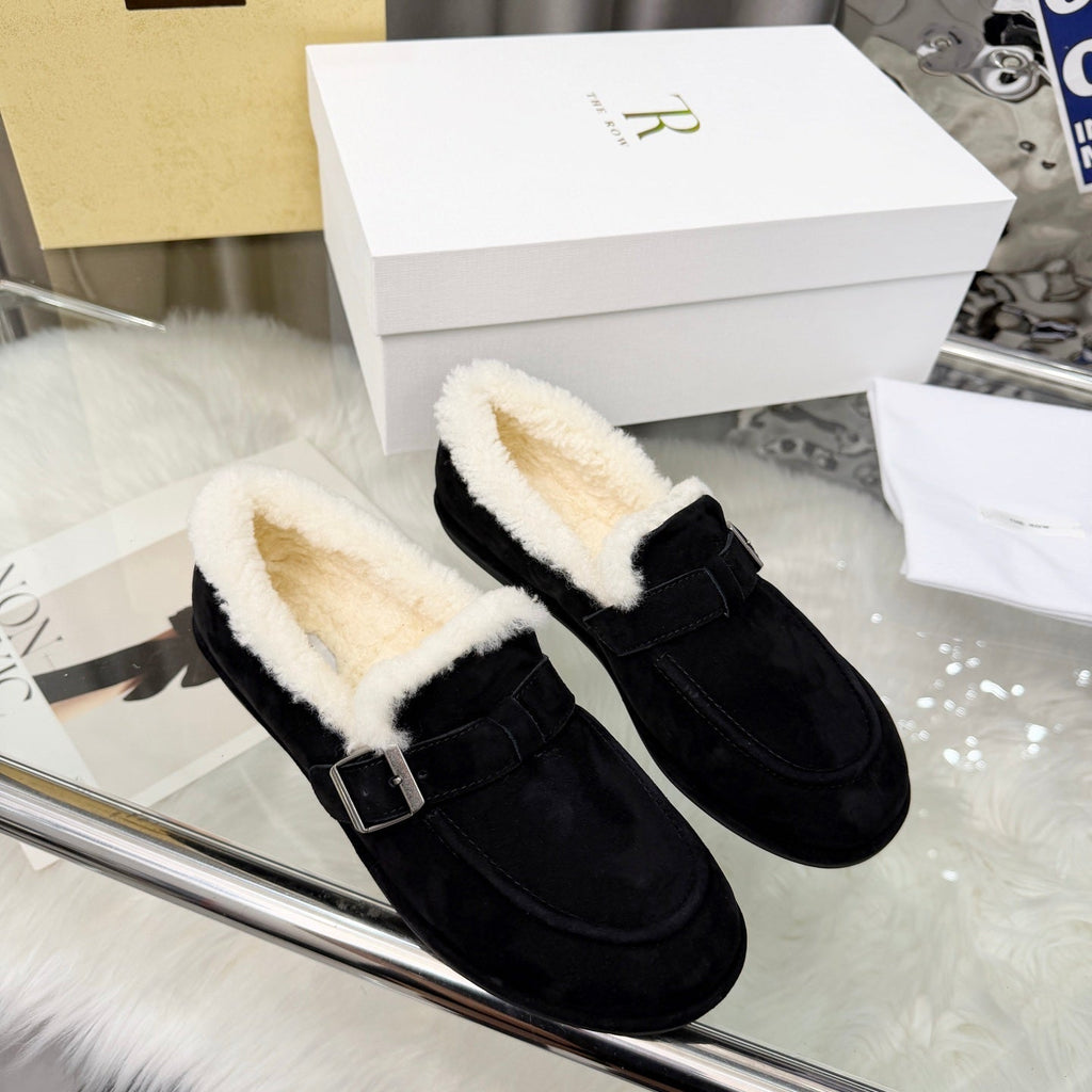 The Row 2025 Loafers Black Wool 576841