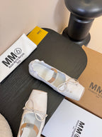 Maison Margiela Split-Toe Retro Mary Jane White  Flat in Cowhide 580454
