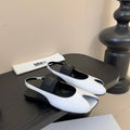Maison Marginal Apple Toe Ballet Sandals White in Cowhide 580432