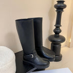 Maison Margiel 25AW New Split-Toe Rider Black Boots Sheepskin 580424