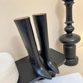 Maison Margiela Pointed Toe Riding High Boots Black in Cowhide 580445