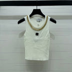 CHANEL 26 CHAIN KNIT VEST BLACK WOOL 335389