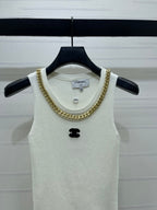 CHANEL 26 CHAIN KNIT VEST BLACK WOOL 335389