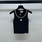 CHANEL 26 CHAIN KNIT VEST WHITE WOOL 335390