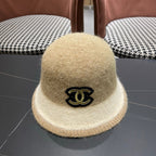 Chanel Women's Plush Bucket Beige mix Ivory Hat 980040