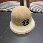 Chanel Women's Plush Bucket Beige mix Ivory Hat 980040
