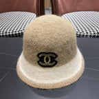 Chanel Women's Plush Bucket Beige mix Ivory Hat 980040