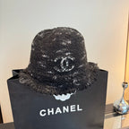 Chanel New Knitted Bucket Hat Black in Fibrous 980145