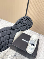 Chanel 26SS New Casual White Sneakers in Cowhide with Mesh Cloth 591414