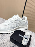 Chanel 26SS New Casual White Sneakers in Cowhide with Mesh Cloth 591414