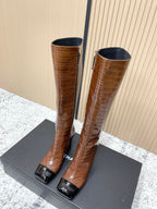 CHANEL Fall/Winter Chelsea Brown High Boots in Cowhide 591403