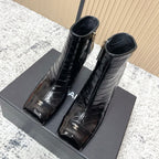 CHANEL Fall/Winter Chelsea Black Short Boots in Cowhide 591404