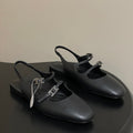 Hermes 26S Mila Open-Heel Sandals Black in Calfskin 594349