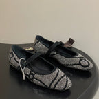 Hermes 26 Light Ballet Flat Metallic Gray in Suede 594342