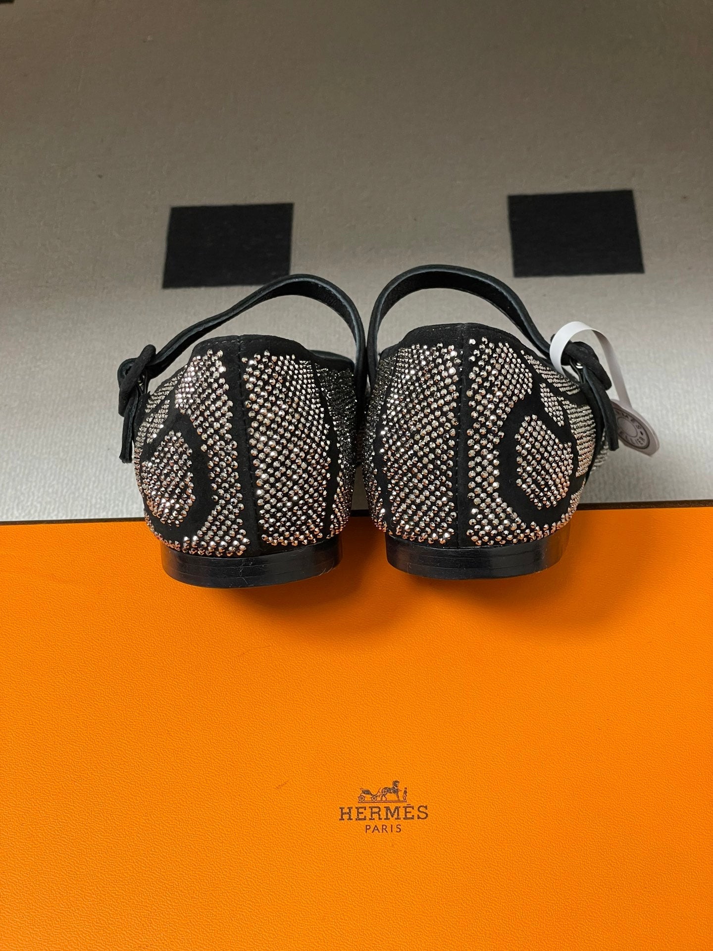 Hermes 26 Light Ballet Flat Metallic Gray in Suede 594342