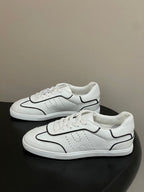 Hermes 26 Match Sneakers White Black in Calfskin 594338