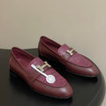 HM Paris Loafers Burgundy in Calfskin 594333
