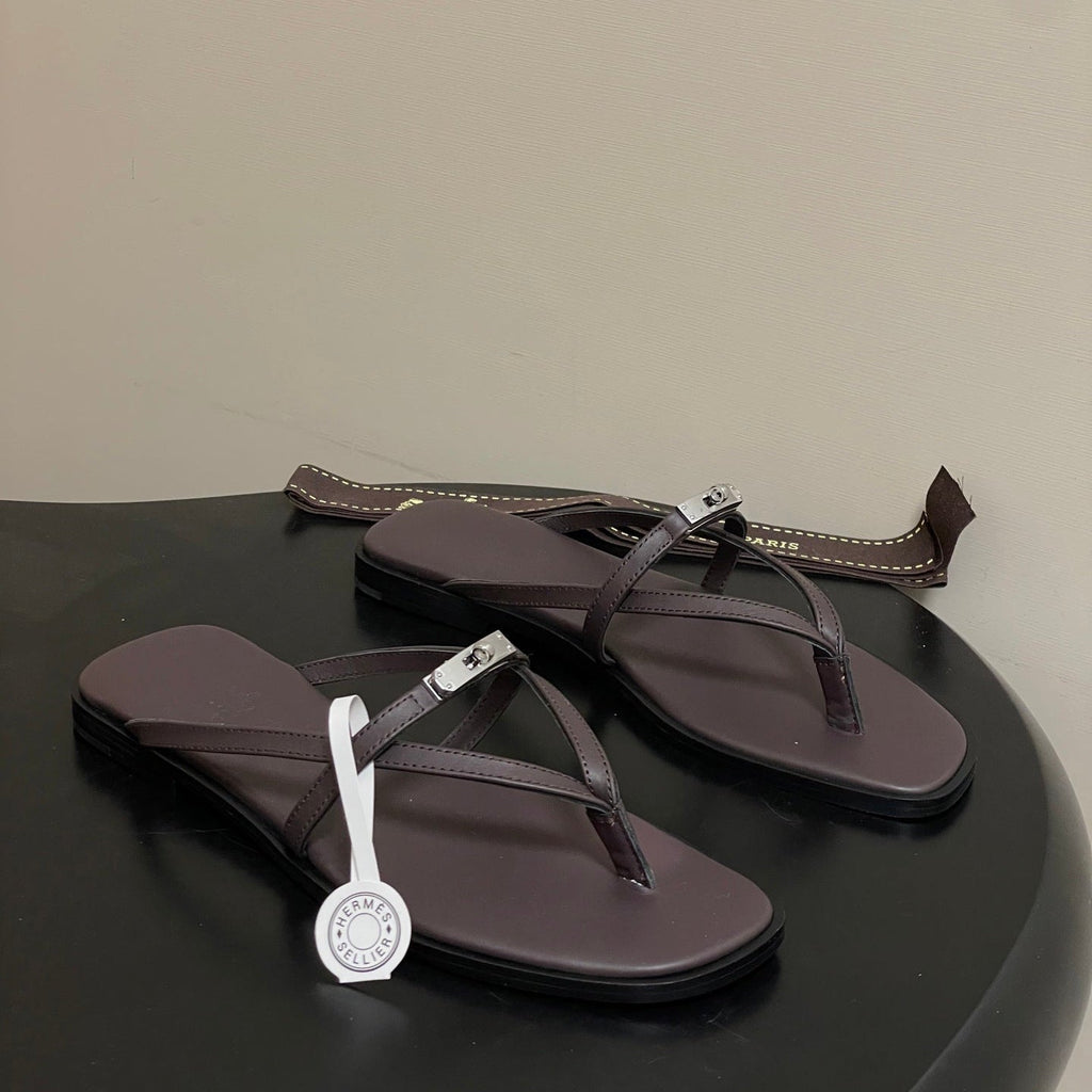 HM Miss Sandal Dark Brown in Calfskin 593824