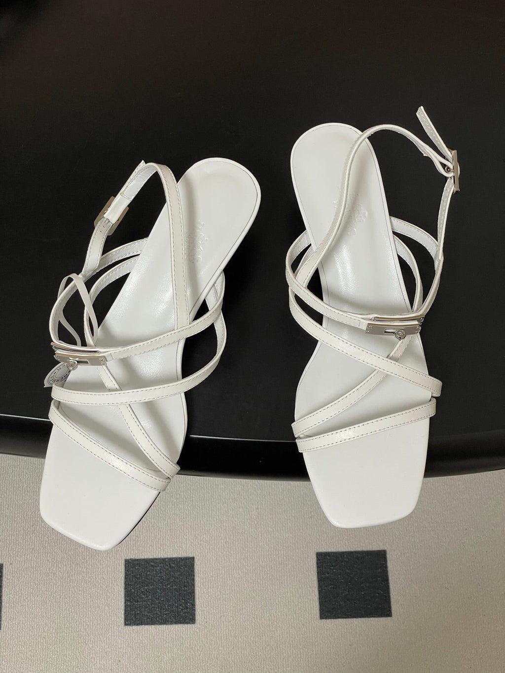 HM Muse Sandal 40 White in Calfskin 593822