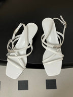 HM Muse Sandal 40 White in Calfskin 593822