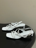 HM Muse Sandal 40 White in Calfskin 593822