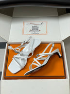 HM Muse Sandal 40 White in Calfskin 593822