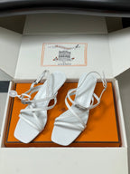 HM Muse Sandal 40 White in Calfskin 593822
