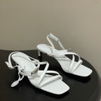 HM Muse Sandal 40 White in Calfskin 593822