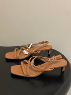 HM Muse Sandal 40 Brown in Calfskin 593821