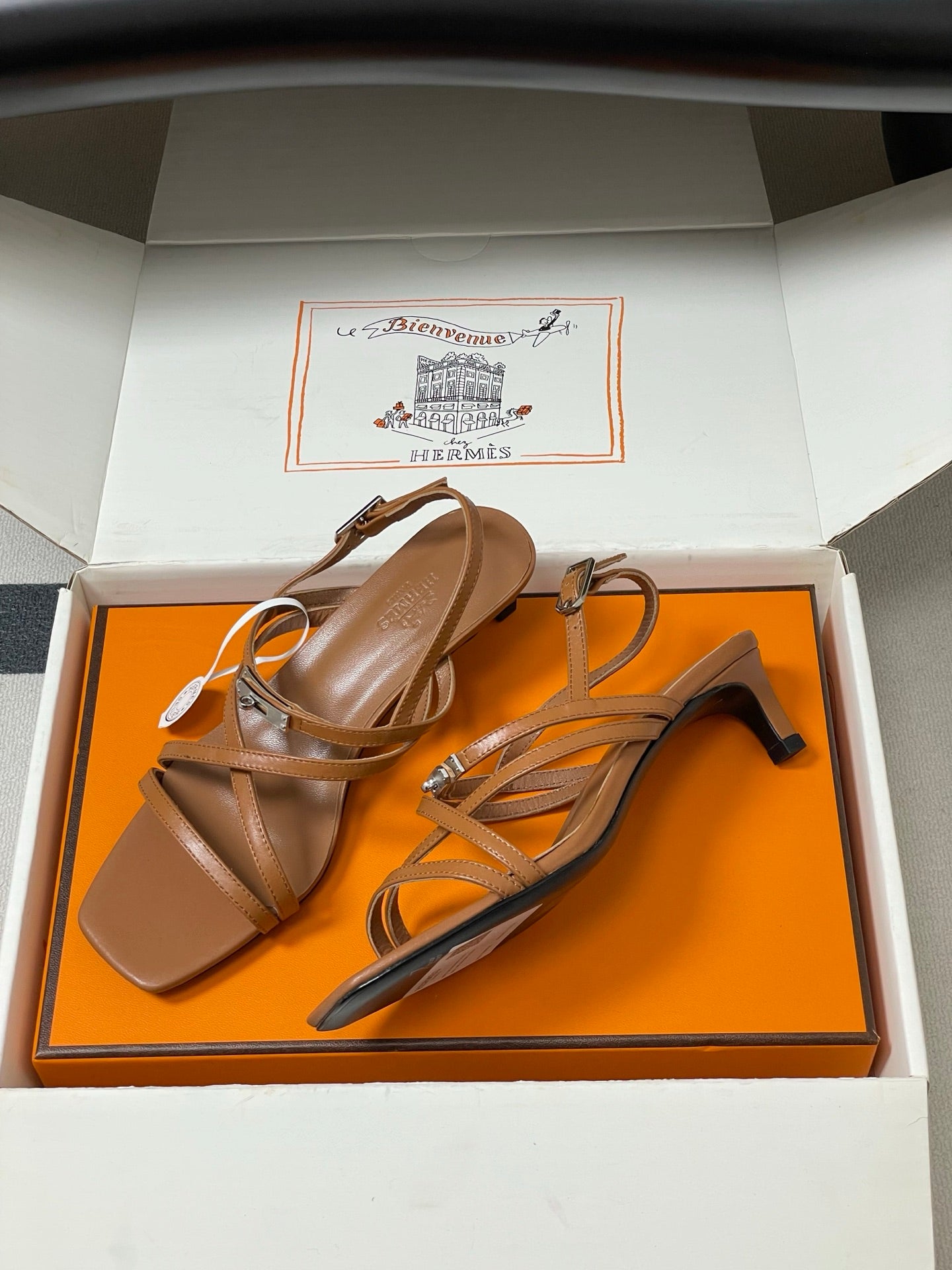 HM Muse Sandal 40 Brown in Calfskin 593821