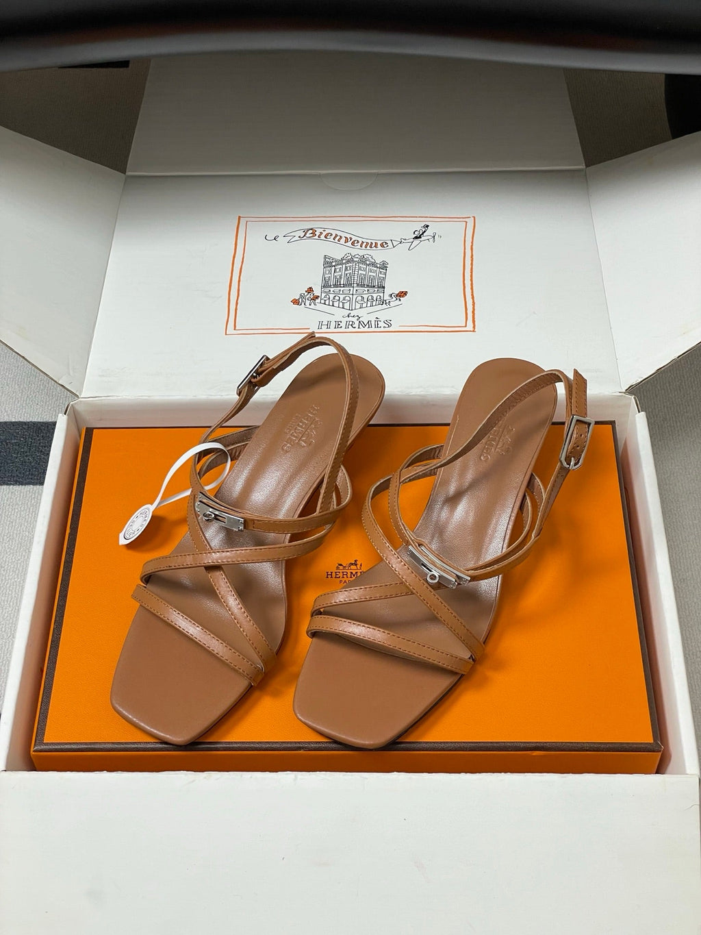 HM Muse Sandal 40 Brown in Calfskin 593821