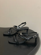 HM Muse Sandal 40 Black in Calfskin 593820