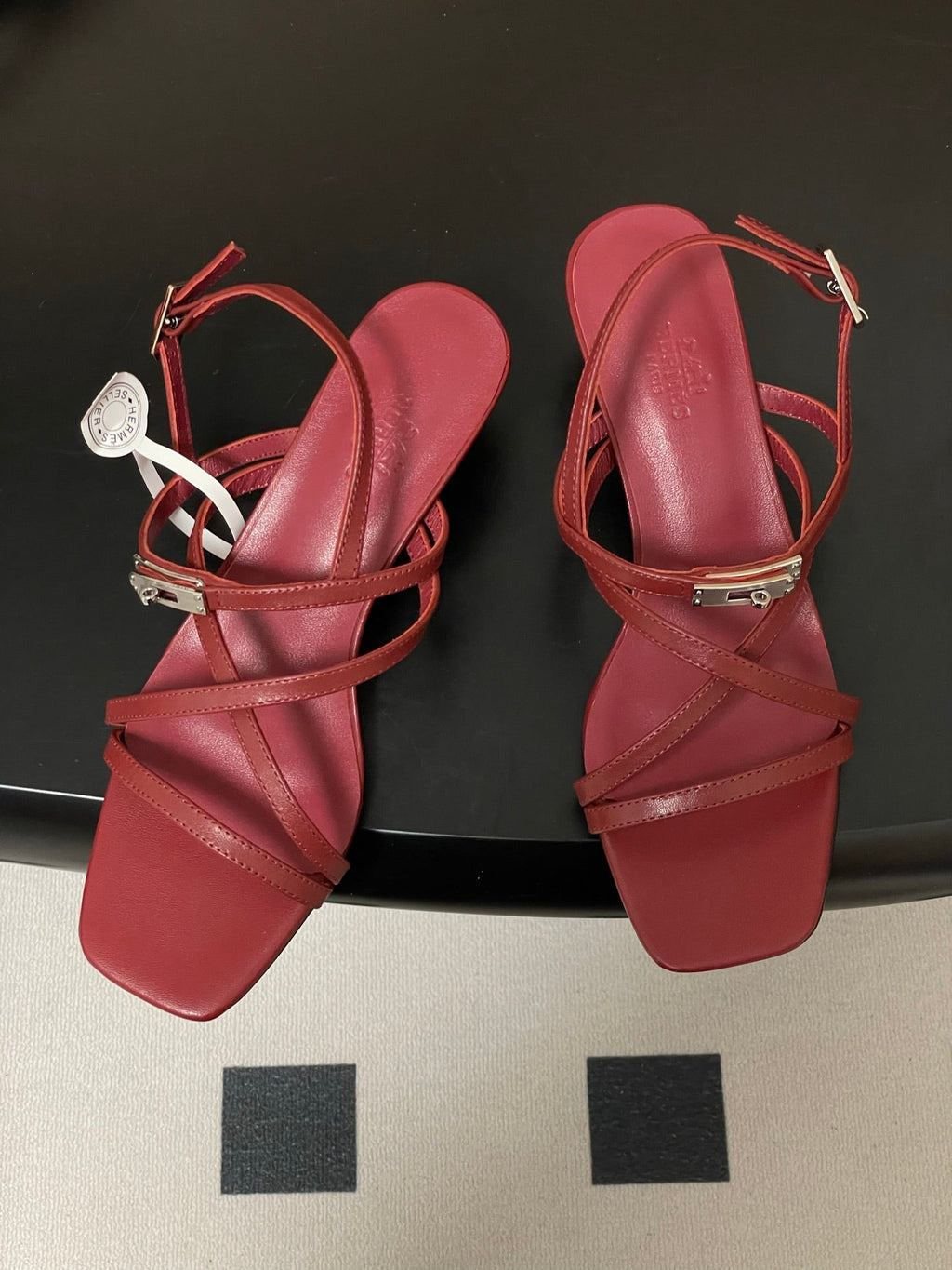 HM Muse Sandal 40 Burgundy in Calfskin 593819