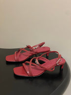 HM Muse Sandal 40 Burgundy in Calfskin 593819